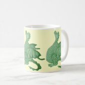 神秘ファンタジーの生き物かわいい緑の竜 コーヒーマグカップ (正面右)