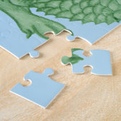 神秘ファンタジーの生き物かわいい緑の竜 ジグソーパズル (側面)