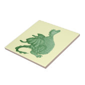 神秘ファンタジーの生き物かわいい緑の竜 タイル (側面)