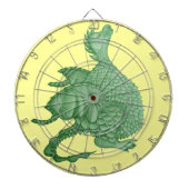 神秘ファンタジーの生き物かわいい緑の竜 ダーツボード (正面)