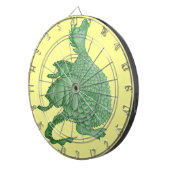 神秘ファンタジーの生き物かわいい緑の竜 ダーツボード (正面右)