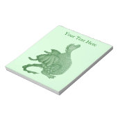 神秘ファンタジーの生き物かわいい緑の竜 ノートパッド (回転)