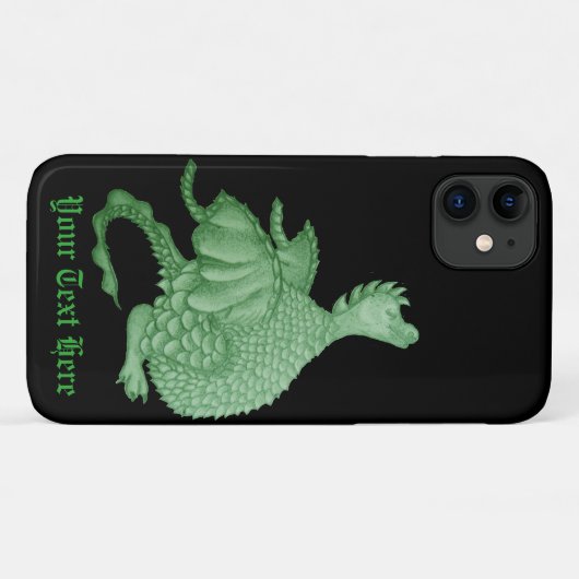 神秘ファンタジーの生き物かわいい緑の竜 Case-Mate iPhoneケース (裏面(横))