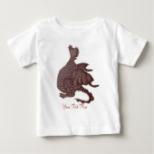 神秘ファンタジーの生き物かわいい赤い竜 ベビーTシャツ (正面)