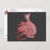 神秘ファンタジーの生き物かわいい赤い竜 ポストカード (正面/裏面)