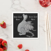 神秘ファンタジーの生き物のかわいい灰色の竜 スタンダードカクテルナプキン (インサイチュ)