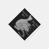 神秘ファンタジーの生き物のかわいい灰色の竜 スタンダードカクテルナプキン (角)