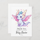 神秘モダンドラゴンベビーシャワー サンキューカード (正面/裏面)
