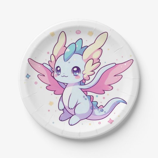 神秘モダンドラゴンベビーシャワー ペーパープレート (正面)