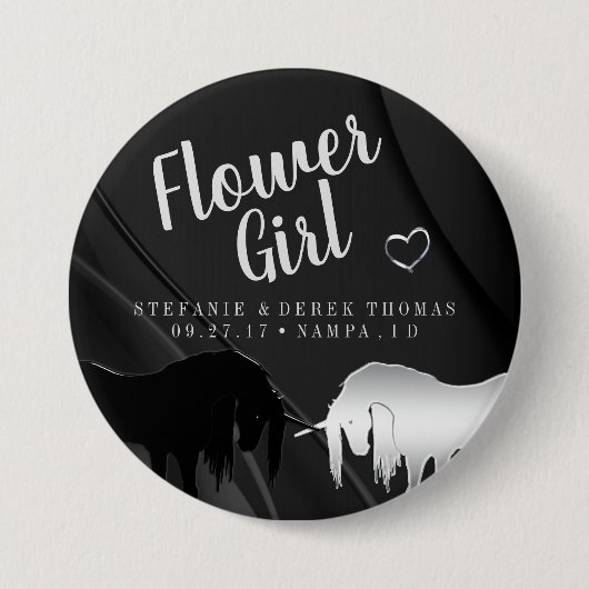 神秘ユニコーン結婚ズ（フラワーガール） 缶バッジ (正面)