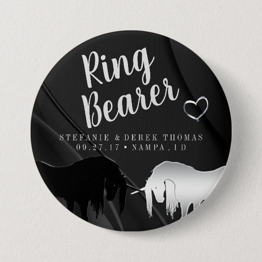 神秘ユニコーン結婚ズ(リングや輪持参者) 缶バッジ (正面)