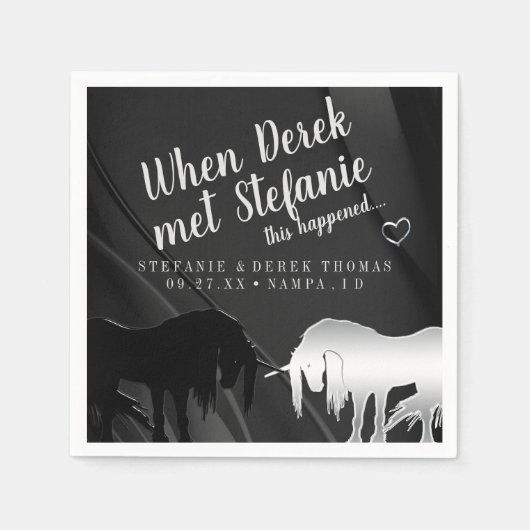 神秘ユニコーン結婚ズ（夫が出会った時） スタンダードカクテルナプキン (正面)