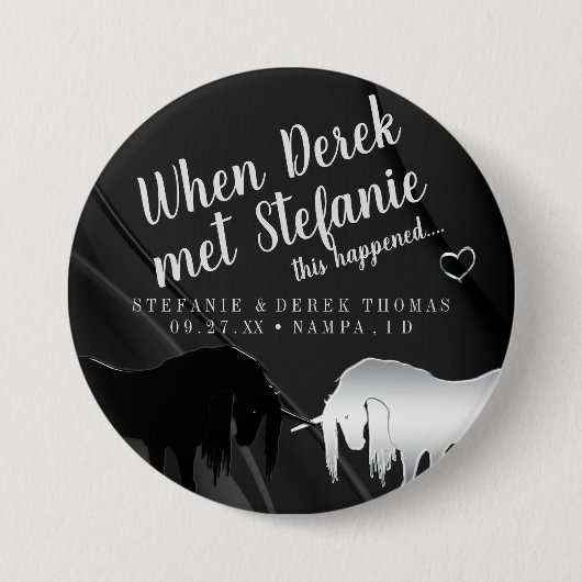 神秘ユニコーン結婚ズ(夫が出会った時) 缶バッジ (正面)