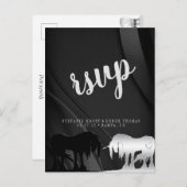 神秘ユニコーンRSVP (黒い渦巻き) ポストカード (正面/裏面)