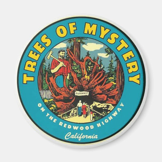 神秘ヴィンテージ旅行の木 マグネット (正面)