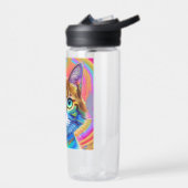 神秘的お洒落なカラフル猫 ウォーターボトル (左面)