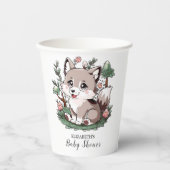 神秘的かわいらしな狼の赤ちゃんシャワー 紙コップ (正面)