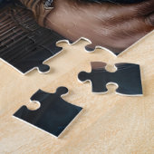 神秘的で狼と先住民のアメリカ人女性 ジグソーパズル (側面)