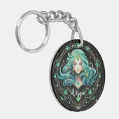 神秘的なおとめ座の星座アート キーホルダー (正面左)
