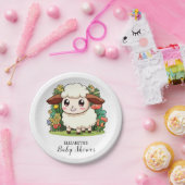 神秘的なお洒落羊の赤ちゃんシャワー ペーパープレート (パーティー)