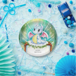 神秘的なかわいいドラゴン誕生日 ペーパープレート