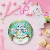 神秘的なかわいいドラゴン誕生日 ペーパープレート (パーティー)