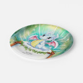 神秘的なかわいいドラゴン誕生日 ペーパープレート (アングル)