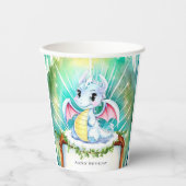 神秘的なかわいいドラゴン誕生日 紙コップ (正面)