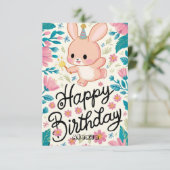 神秘的なかわいいバニーデジタル誕生日カード カード (スタンド正面)