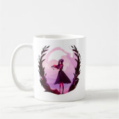 神秘的なかわいい女の子コーヒーマグ コーヒーマグカップ (左)