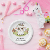 神秘的なかわいらし羊の赤ちゃんシャワー ペーパープレート (パーティー)