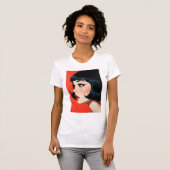 神秘的なしーっとしてるアニメの女の子 Tシャツ (正面フル)