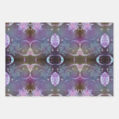 神秘的なすべての行事パープル金ゴールドキラキラ星 ラッピングペーパーシート (正面2)