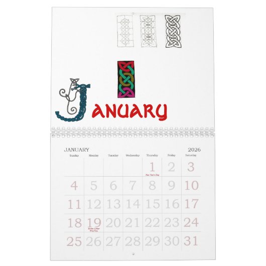 神秘的なばら色のケルト結び目模様2008のカレンダー カレンダー (1月 2026)