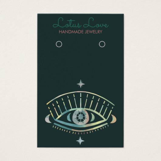 神秘的なアイイヤリングネックレスジュエリーディスプレイカード (正面)