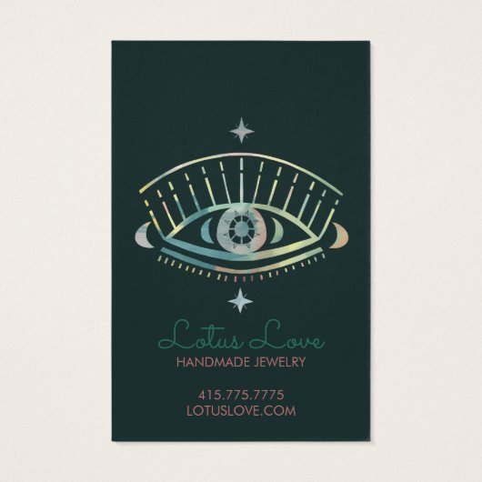 神秘的なアイイヤリングネックレスジュエリーディスプレイカード (裏面)