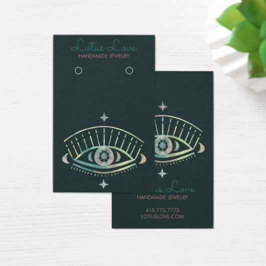 神秘的なアイイヤリングネックレスジュエリーディスプレイカード (デスク)