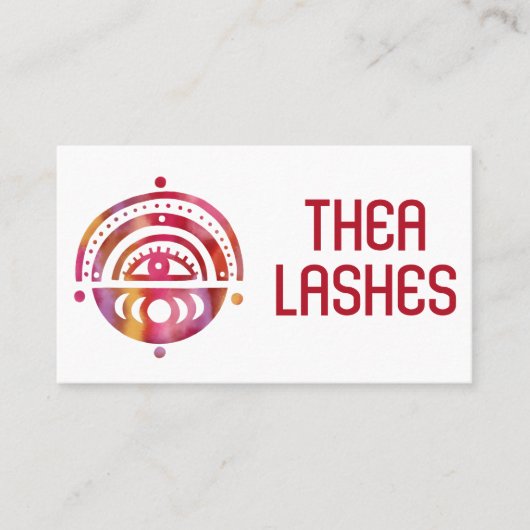 神秘的なアイエレガントボホウォーター色エステティシャン 名刺 (正面)