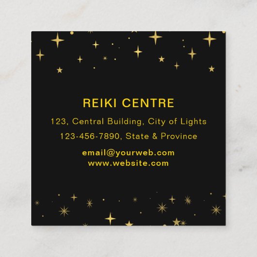 神秘的なアイボホシアルムーンエネルギーヒーラー スクエア名刺 (裏面)