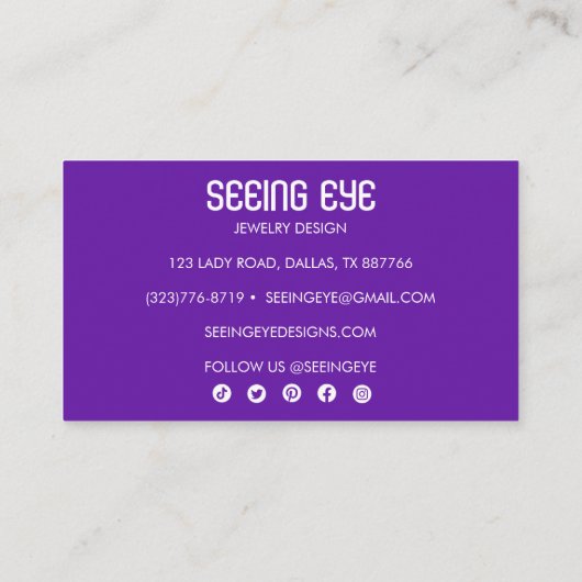 神秘的なアイマジカルエレガントボホウォーターカラーシック 名刺 (裏面)