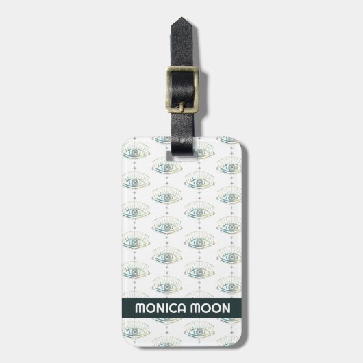 神秘的なアイマジカルボホカラフルカスタムシック ラゲッジタグ (正面縦)