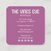 神秘的なアイムーンズマジカルボホパープルウォーター色 スクエア名刺 (裏面)