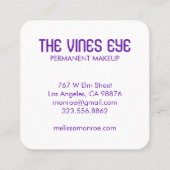 神秘的なアイムーンズマジカルボホパープルウォーター色 スクエア名刺 (裏面)