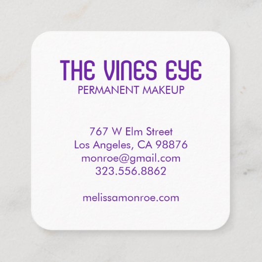 神秘的なアイムーンズマジカルボホパープルウォーター色 スクエア名刺 (裏面)