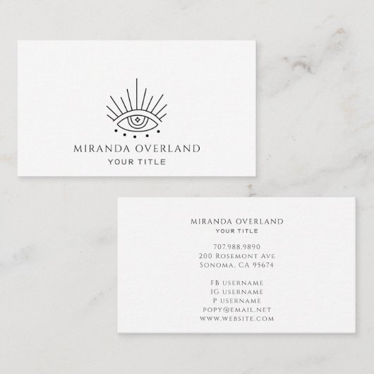 神秘的なアイロゴ 名刺 (正面/裏面)