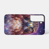 神秘的なアカオノスリと星空のAndroidケース Samsung Galaxyケース (裏面横)