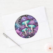 神秘的なアクセントを持つシナのキノコのステッカー | ラウンドシール (封筒)