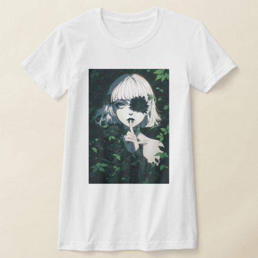 神秘的なアニメの少女 Tシャツ (レイダウン)