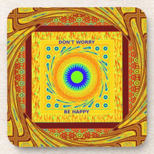 神秘的なアフリカの眼壁アート:シアンの視線 コースター (正面)