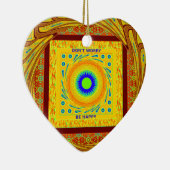 神秘的なアフリカの眼壁アート:シアンの視線 セラミックオーナメント (右)